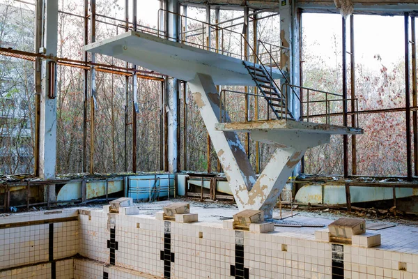 Заброшенный Бассейн Припяти Чернобыльской Зоне Отчуждения Украина — стоковое фото