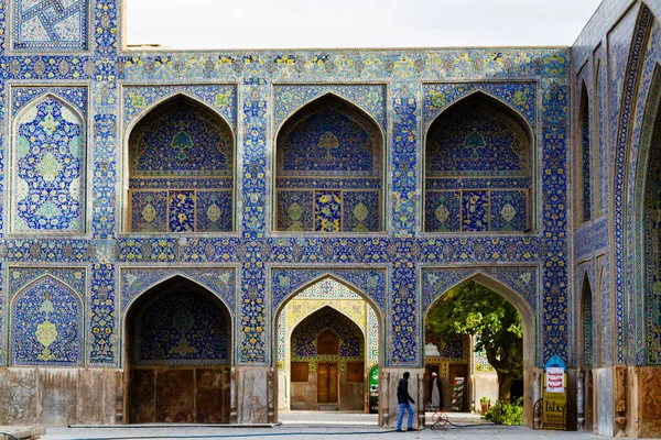 Masjed Jadid Abbasi Grande Mesquita Real Teto Com Azulejos Azuis — Fotografia de Stock