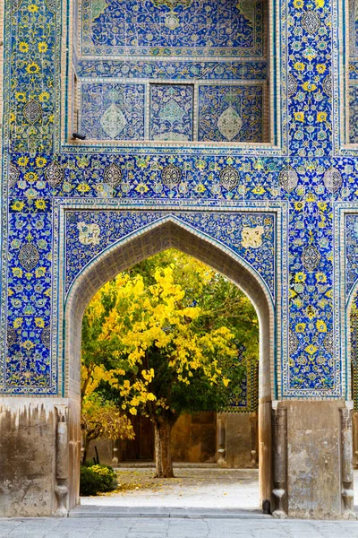 Masjed Jadid Abbasi Shah Grote Koninklijke Moskee Plafond Met Blauwe — Stockfoto