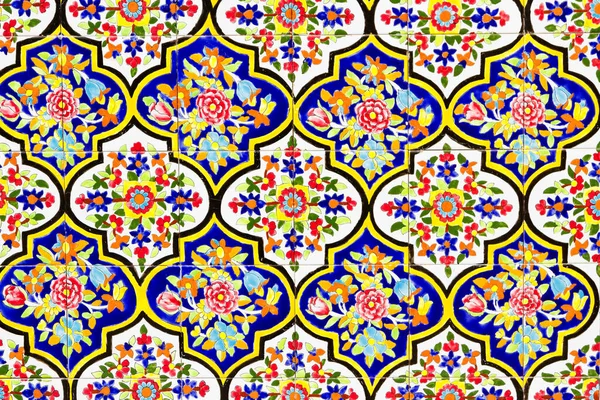 Πολύχρωμο Ανατολίτικο Γεωμετρικό Σχεδιασμό Και Πρότυπο Που Συναντάται Συνήθως Περσικά — Φωτογραφία Αρχείου