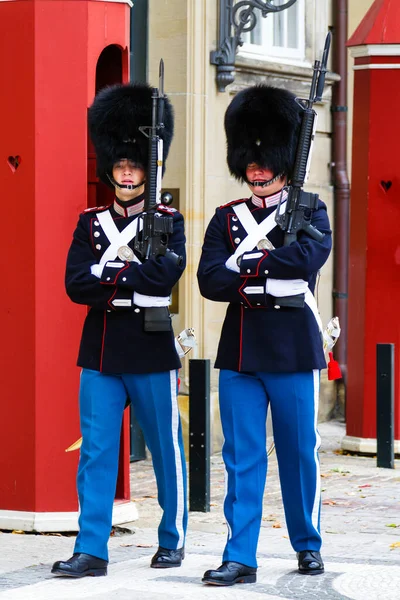 Copenhagen Denmark Οκτωβριου 2016 Στρατιώτες Της Βασιλικής Φρουράς Στο Κάστρο — Φωτογραφία Αρχείου