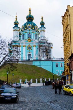 KIEV, UKRAINE - 12 Kasım 2016: Kiev, Ukrayna 'daki Saint Andrew Katedrali