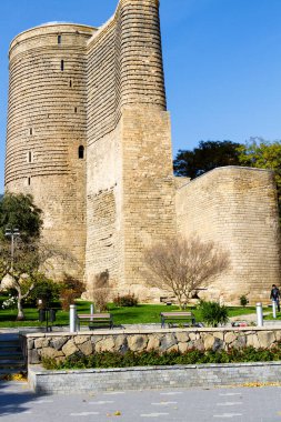 Bakü 'deki Giz Galasi olarak da bilinen Maidens kulesi Hazar Denizi kıyısındaki Azerbaycan' ın başkenti.