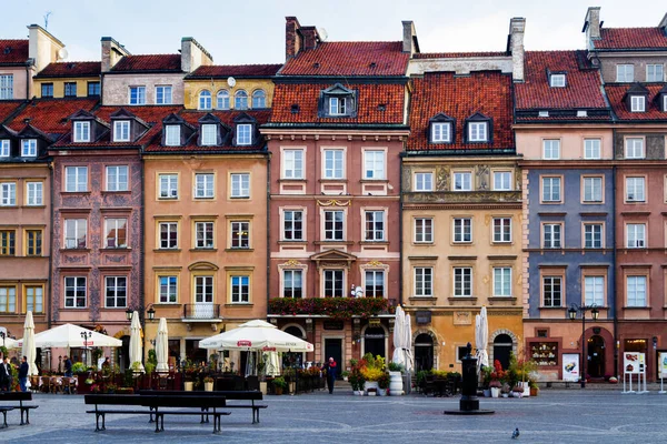 Warsaw Poland October 2016 Beautiful Tenement Houses Street Nowomiejska Street — Stock Photo, Image