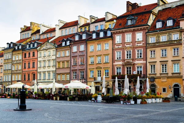 Warsaw Lengyelország Október 2016 Gyönyörű Bérházak Utcán Nowomiejska Utcán Freta — Stock Fotó