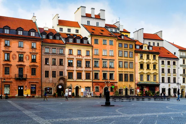 Warsaw Poland October 2016 Beautiful Tenement Houses Street Nowomiejska Street — Stock Photo, Image