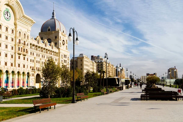 Baku Azerbaijan November 2016 Blick Auf Die Fuzuli Straße Und — Stockfoto