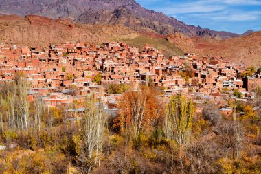 İran 'ın orta kesimindeki Abyaneh dağ köyü. UNESCO dünya mirası sahası.