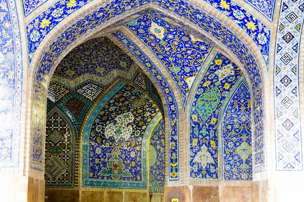 Masjed Jadid Abbasi Grande Mesquita Real Teto Com Azulejos Azuis — Fotografia de Stock