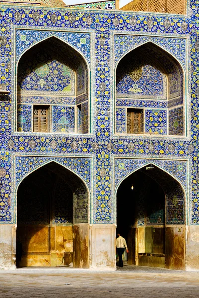Мечеть Джадид Аббаси Великая Шахская Мечеть Потолок Голубыми Плитками Украшения — стоковое фото