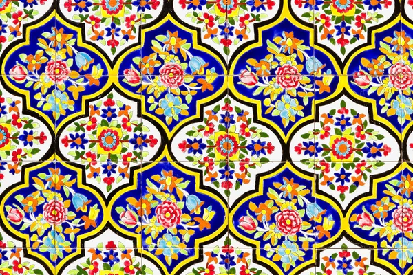 Kleurrijke Oosterse Geometrische Ontwerp Patroon Vaak Ontmoet Perzische Moskeeën Medailles — Stockfoto