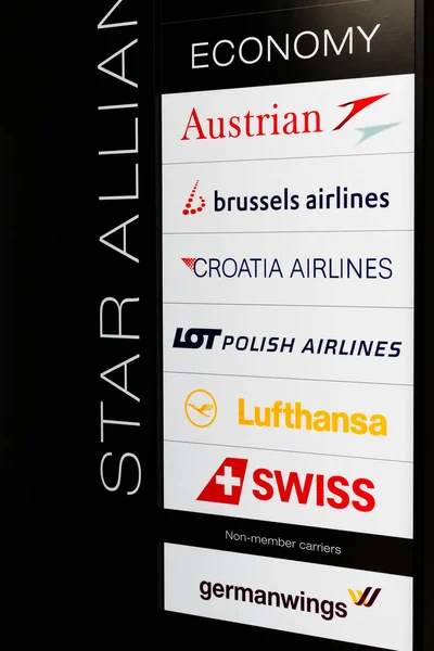 London Heathrow Airport Anglia Február 2017 Star Alliance Sign All — Stock Fotó