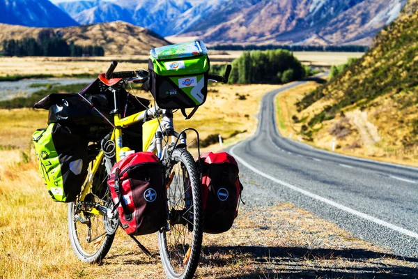 Paso Athur Nueva Zelanda Marzo 2017 Bicicleta Carga Pesada Con — Foto de Stock