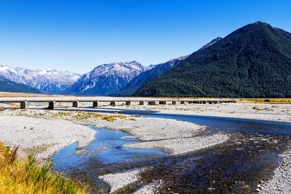 Imagen Panorámica Del Hermoso Paisaje Del Parque Nacional Arthur Pass —  Fotos de Stock