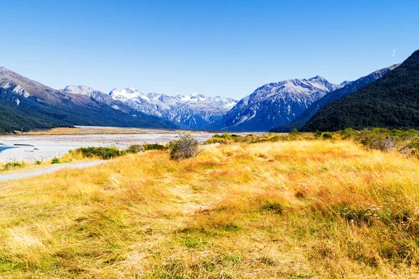Panoramabild Der Wunderschönen Landschaft Des Arthur Pass Nationalparks Sommer Auf — Stockfoto