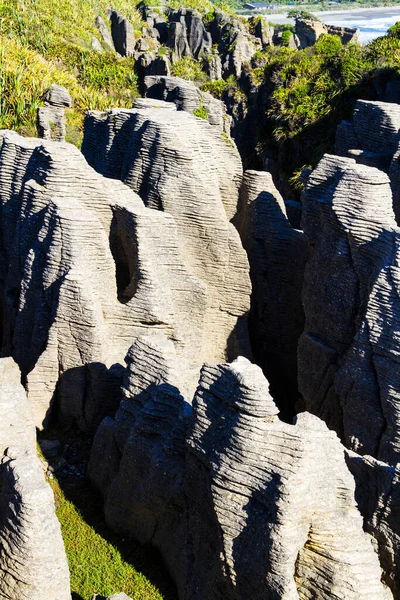 Punakaki Pancake Rocks Dans Parc National Paparoa Côte Ouest Île — Photo