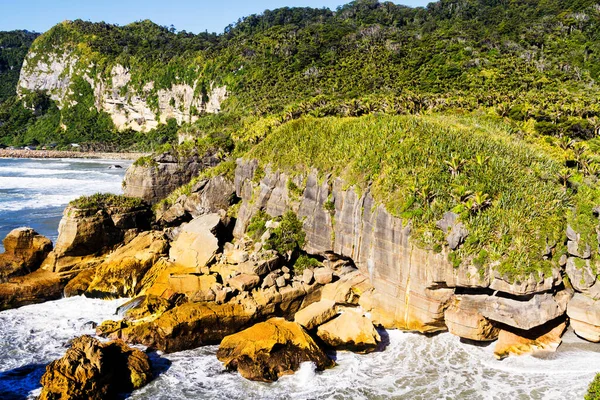 Punakaki Pancake Rocks Dans Parc National Paparoa Côte Ouest Île — Photo