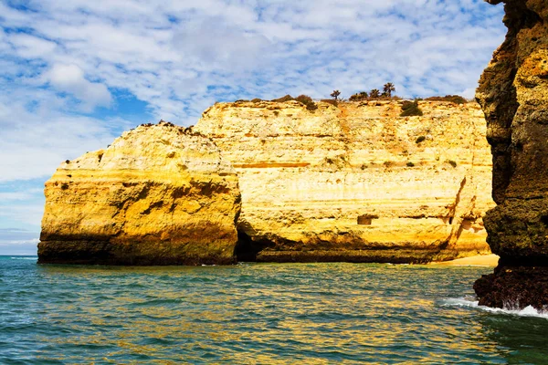 Costa Mar Algarve Portugal Famosa Das Suas Praias Grutas Perto — Fotografia de Stock