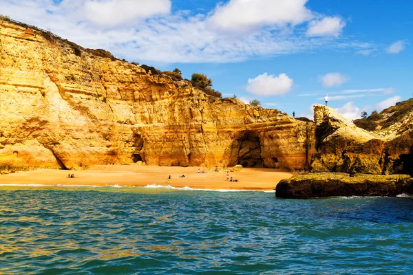 Costa Mar Algarve Portugal Famosa Das Suas Praias Grutas Perto — Fotografia de Stock