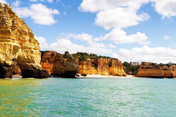 Costa Mar Algarve Portugal Famosa Das Suas Praias Grutas Perto — Fotografia de Stock