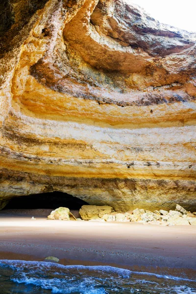 Jaskinie Benagil Wybrzeżu Algarve Portugalii Wybrzeże Słynie Jaskiń Plaż — Zdjęcie stockowe