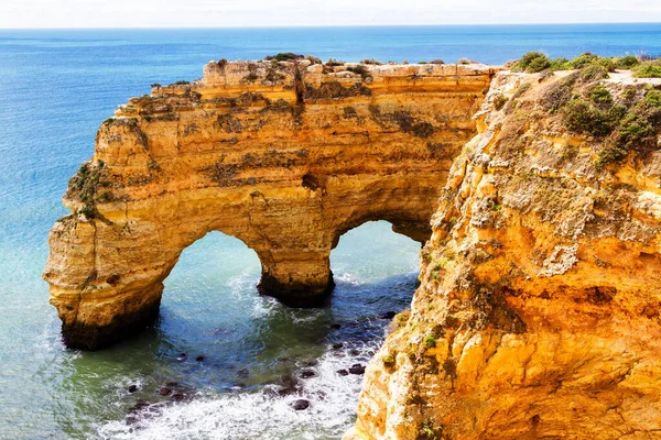 Costa Mar Algarve Portugal Famosa Das Suas Praias Grutas Perto — Fotografia de Stock