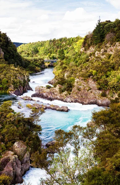 Aratiatia Rapids Waikato River Spill Gates Hydroelectric Dam Top Narrow — Stock Photo, Image