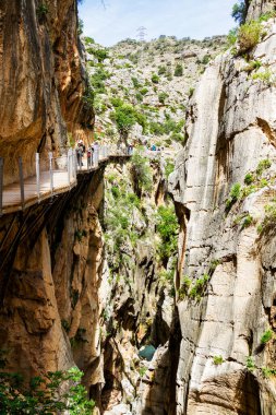 El Camino del Rey, tadilattan önce kralın yolu dünyanın en tehlikeli yollarından biriydi. Malaga, Endülüs, İspanya