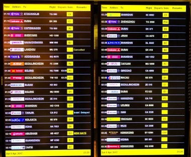BANGKOK SUVARNABHUMI, THAILAND - 9 Nisan 2017: Bangkok uluslararası havaalanı, Tayland.