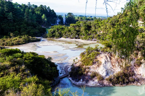 Wai Tapu Jeotermal Harikalar Diyarı Rotorua Kuzey Adası Yeni Zelanda — Stok fotoğraf