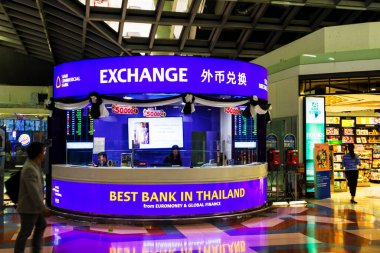 BANGKOK, THAILAND - 9 Nisan 2017: Bangkok Suvarnabhumi Uluslararası Havaalanı, Tayland