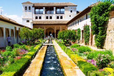 Çeşmeler ve akan sular Alhambra çevresinde yaygın bir özellik olmakla birlikte, özellikle Palacio de Generalife 'de yaygındır..
