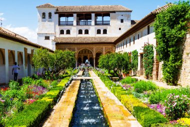 Çeşmeler ve akan sular Alhambra çevresinde yaygın bir özellik olmakla birlikte, özellikle Palacio de Generalife 'de yaygındır..