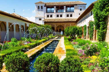 Çeşmeler ve akan sular Alhambra çevresinde yaygın bir özellik olmakla birlikte, özellikle Palacio de Generalife 'de yaygındır..