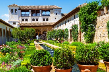 Çeşmeler ve akan sular Alhambra çevresinde yaygın bir özellik olmakla birlikte, özellikle Palacio de Generalife 'de yaygındır..