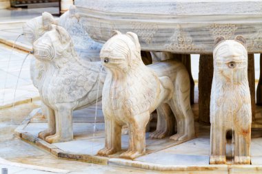 Ünlü Aslan Çeşmesi - Alhambra Sarayı, Granada (Endülüs), İspanya.