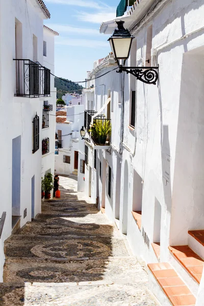 Повітряний Вид Біле Місто Фрігіліана Сонячний День Андалусії Білі Села — стокове фото