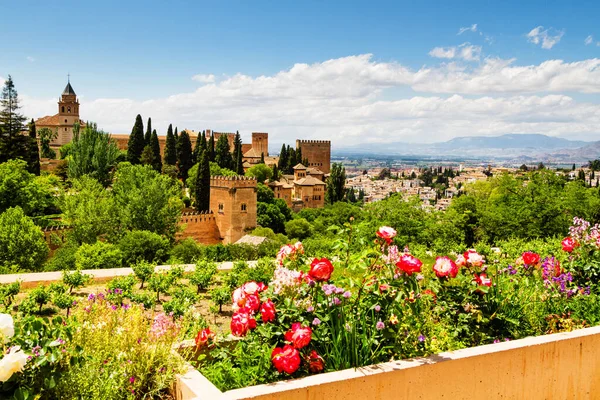 Antik Arap Kalesi Alhambra Granada Spanya — Stok fotoğraf