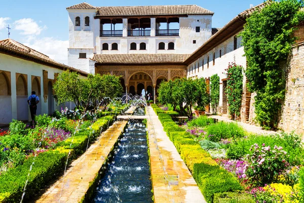 Çeşmeler ve akan sular Alhambra çevresinde yaygın bir özellik olmakla birlikte, özellikle Palacio de Generalife 'de yaygındır..
