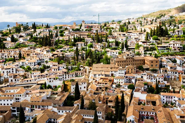 Повітряний Вид Гранаду Знамените Місто Андалусія Іспанії Єкт Всесвітньої Спадщини — стокове фото