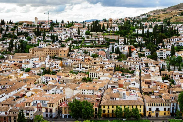 Вид Воздуха Гранаду Знаменитый Город Андалусия Испании Является Объектом Всемирного — стоковое фото