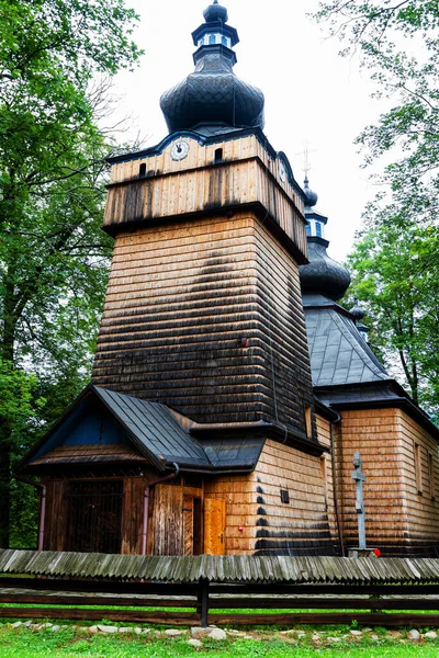 Krásný Starověký Dřevěný Řecký Katolický Kostel Uvedený Seznamu Unesco Pohoří — Stock fotografie