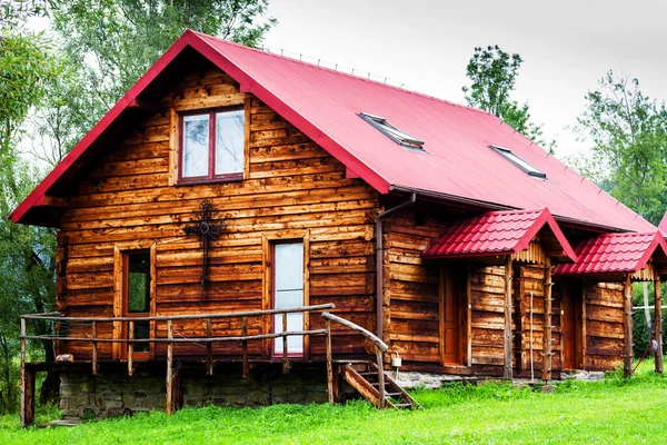 Altes Traditionelles Holzhaus Den Bergen Beskid Niski Gebirge Polen — Stockfoto