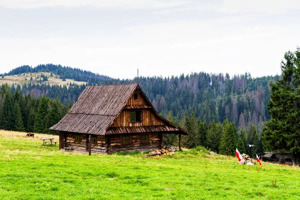 Dřevěná Bouda Národní Park Gorce Polsko — Stock fotografie