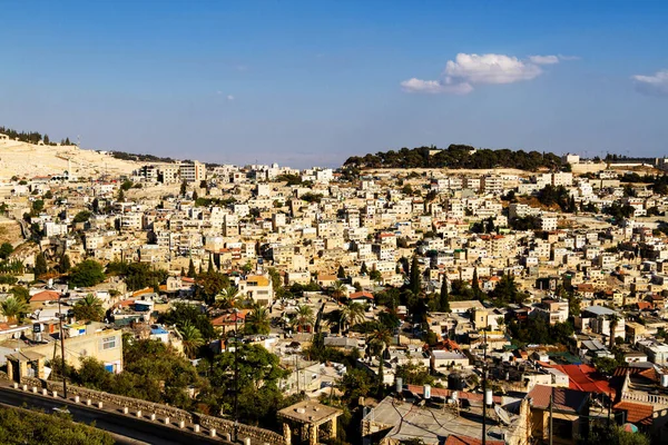 Widok Jerozolimę Kopułę Skały Góry Oliwnej Izrael Bliski Wschód — Zdjęcie stockowe