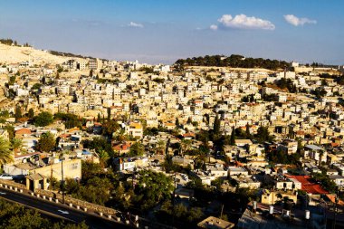 Kudüs ve Kaya Kubbesi 'nin manzarası Zeytin Dağı, İsrail, Ortadoğu' dan