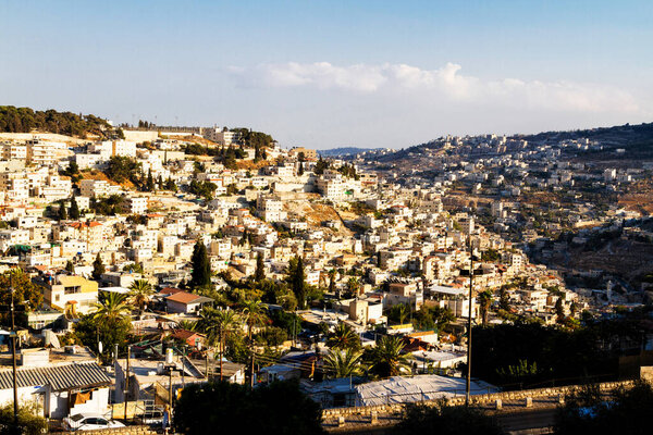 View of Jerusalem and the Dome of the Rock from the Mount of Olives, Israel, Middle East