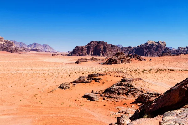 Wadi Rum Känd Som Valley Moon Jordan Mellanöstern Öknen Användes — Stockfoto