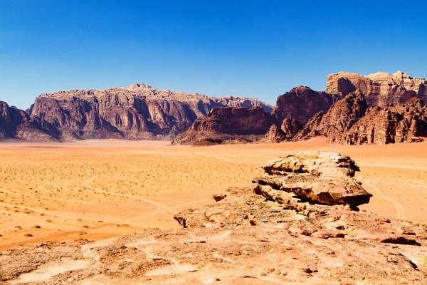 Wadi Rum Conhecido Como Vale Lua Jordânia Oriente Médio Deserto — Fotografia de Stock