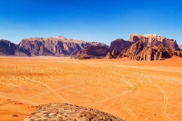 Wadi Rum Känd Som Valley Moon Jordan Mellanöstern Öknen Användes — Stockfoto